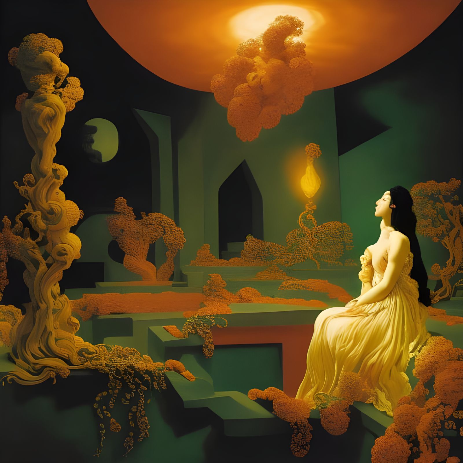 Surreal Chambers: A Rococo-Inspired Dreamscape