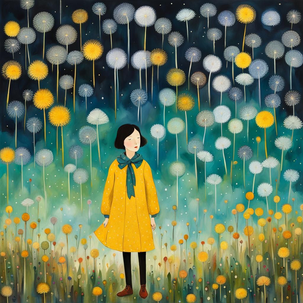 Dreamy Dandelion Damsel in an Abracadabra Aesthetic