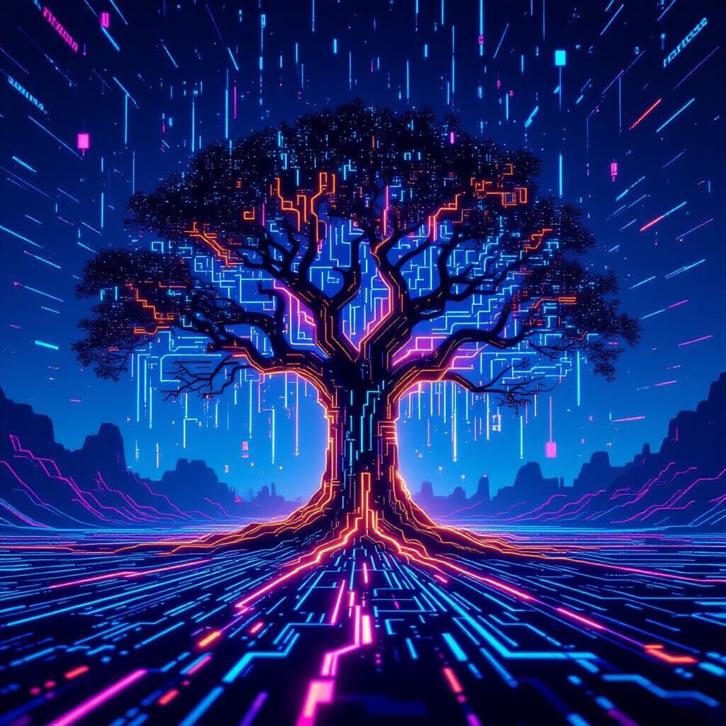 Ancient Circuit Tree in Digital Void