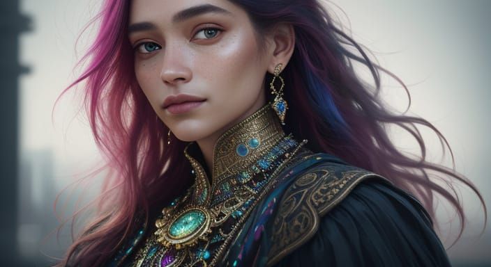Youthful Wonder in Vibrant Attire