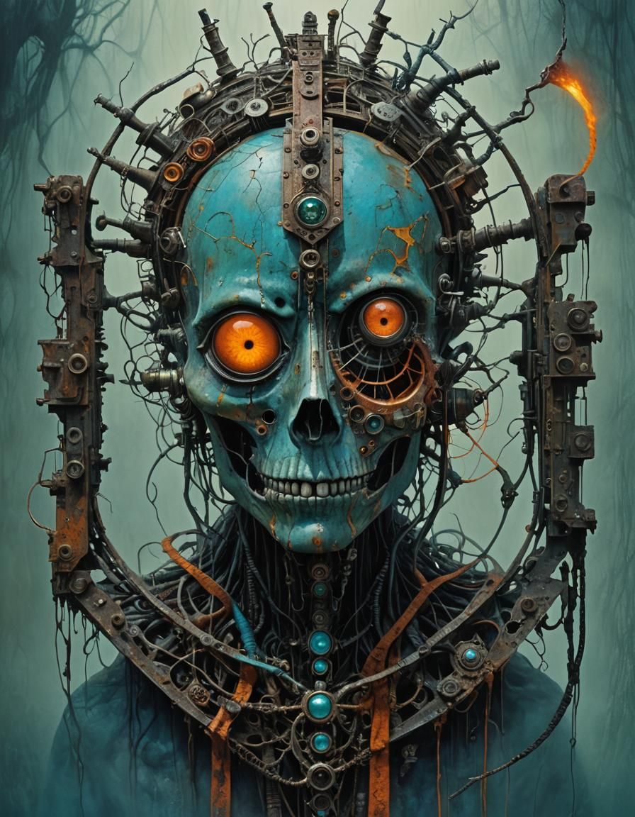 Grotesque Psychoanalytic Splicing Device in Hyperrealism