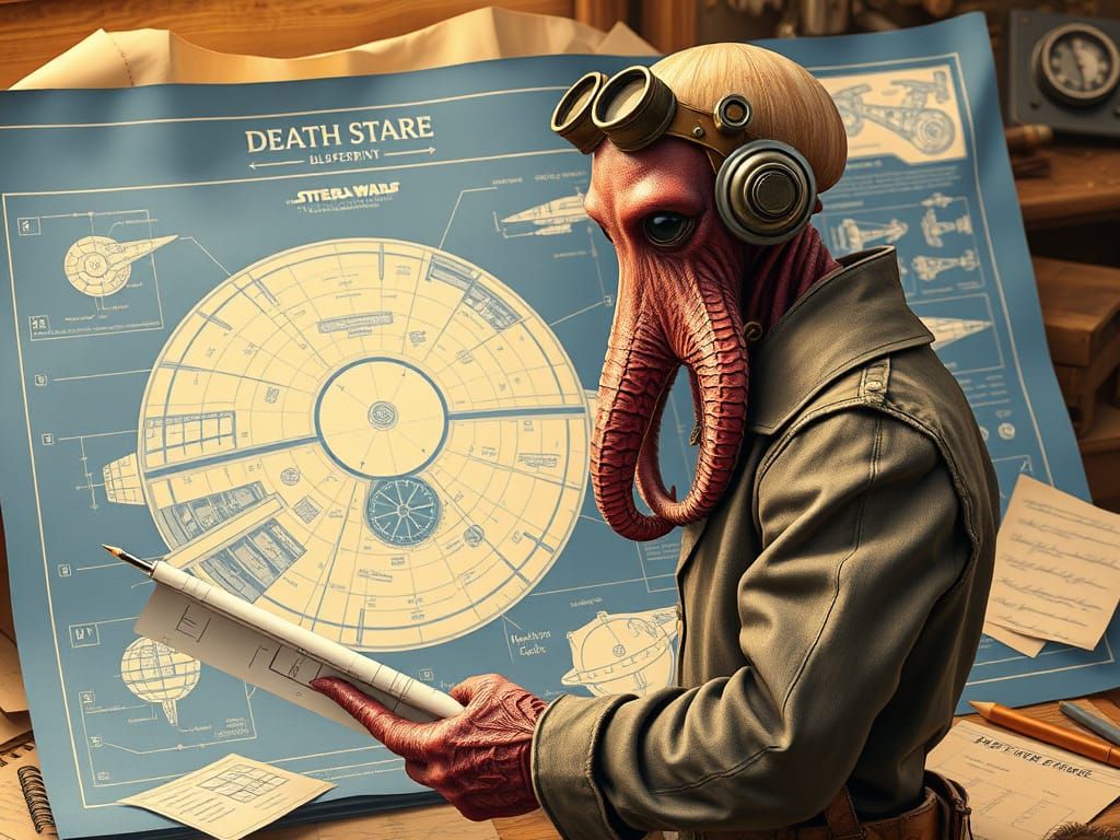 Steampunk Death Star Blueprint Unveiled