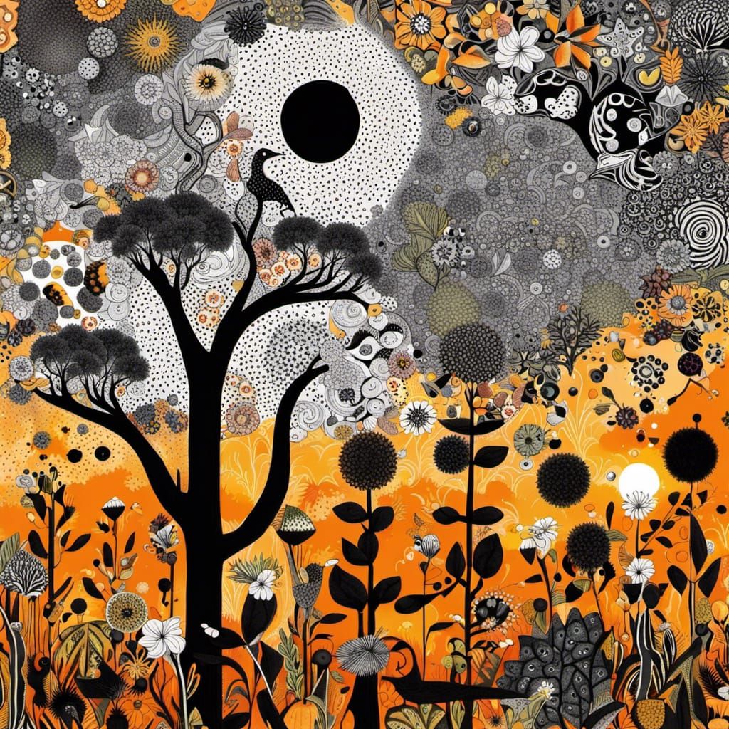 Australian Outback Fantasy: Mixed Media Abstract Painting