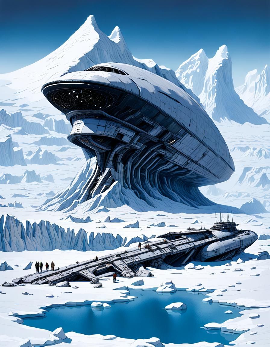 extraterrestrial starship crashed in Antarctica