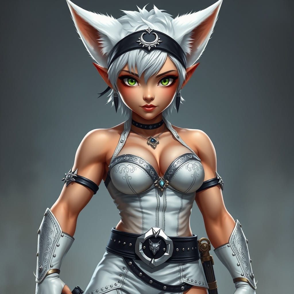 Strong Anime Warrior Halfling in High-Fantasy Concept Art