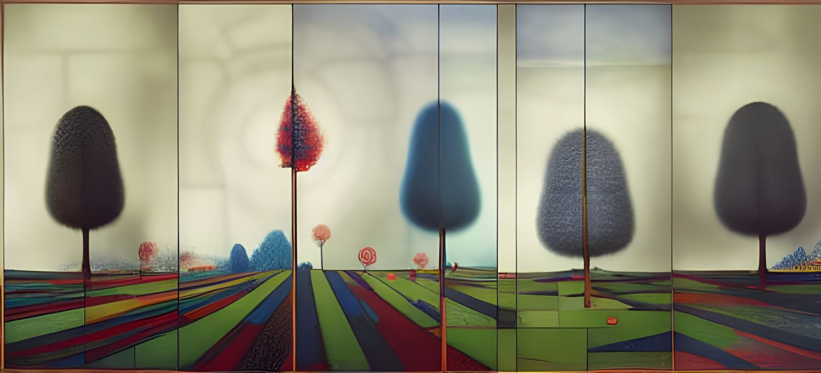 Surreal Owl Dream Tree Landscape in Fairy Tale Style