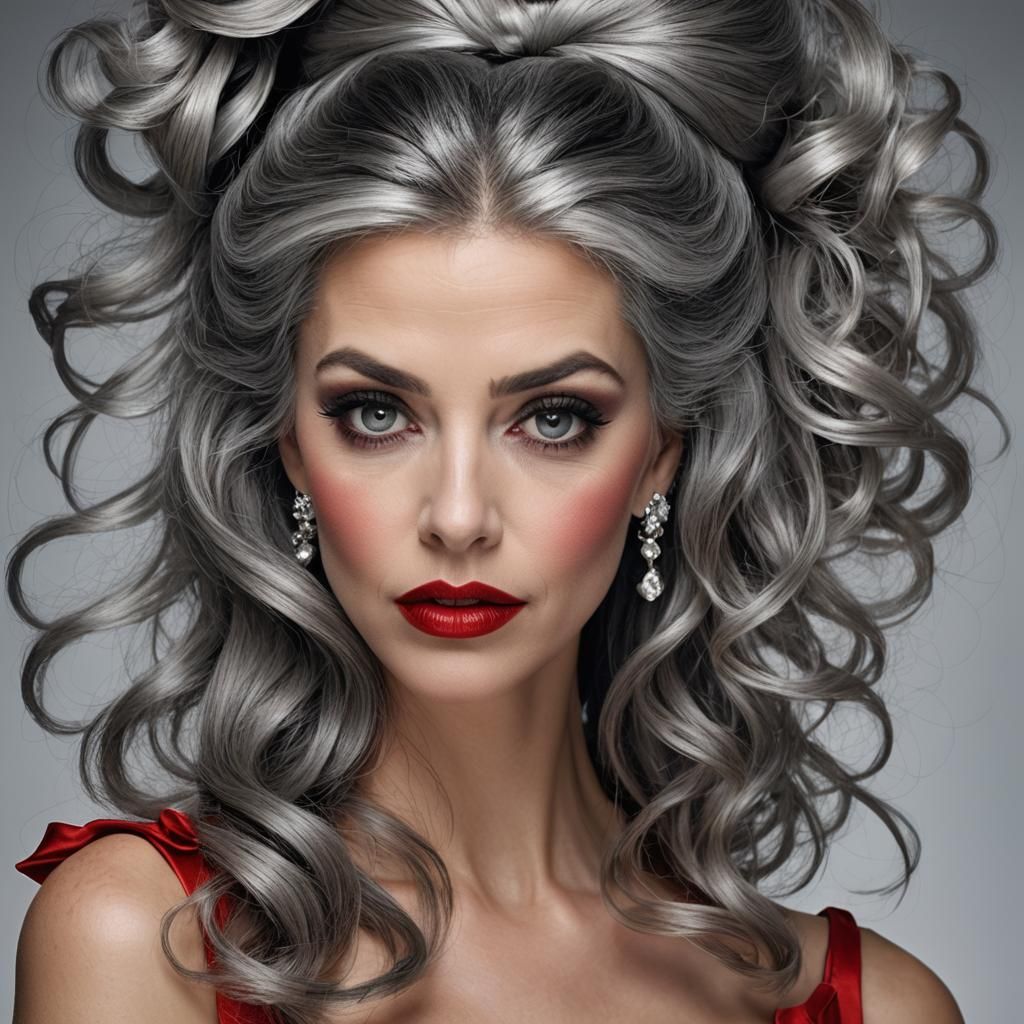 Glamorous Woman with Red Lipstick, Professional Portrait