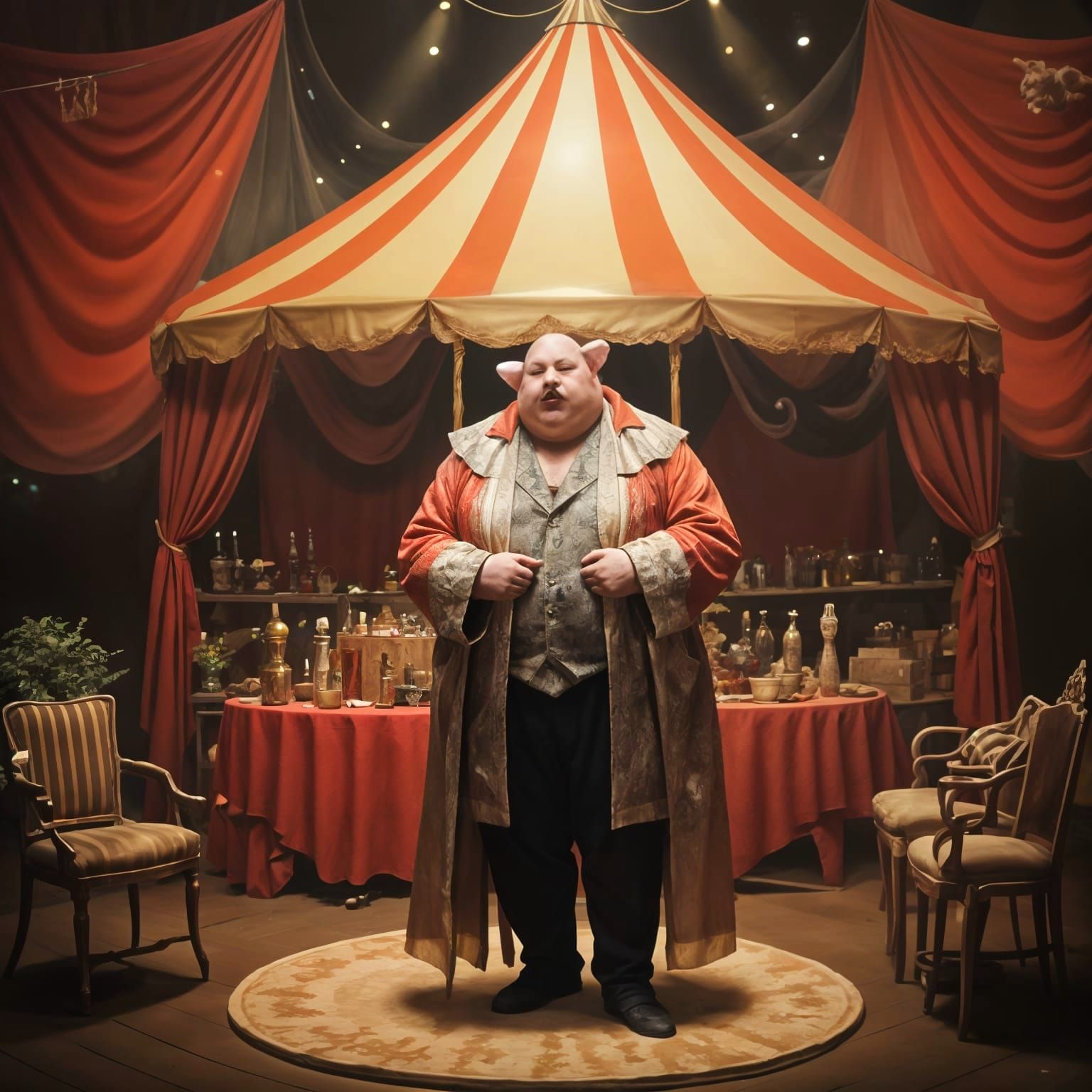 Circus Macabre: Pig Man and Lady Performer