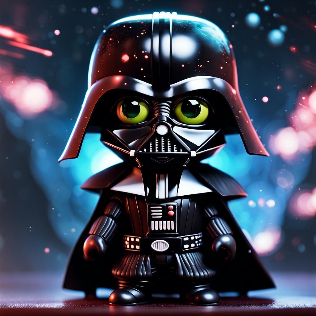 Alien Darth Vader Samurai in Galaxy, 3D Render