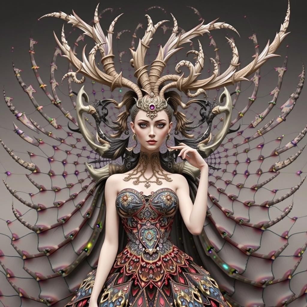 Vibrant Fractal Mandala in Digital Kaleidoscope Art