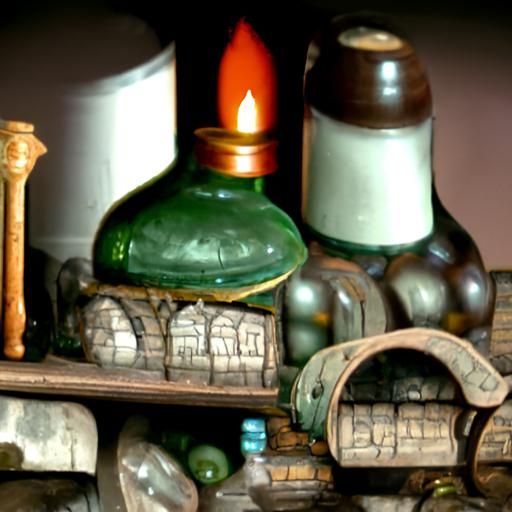 Antique Bottle Collection by Candlight: Matte Painting