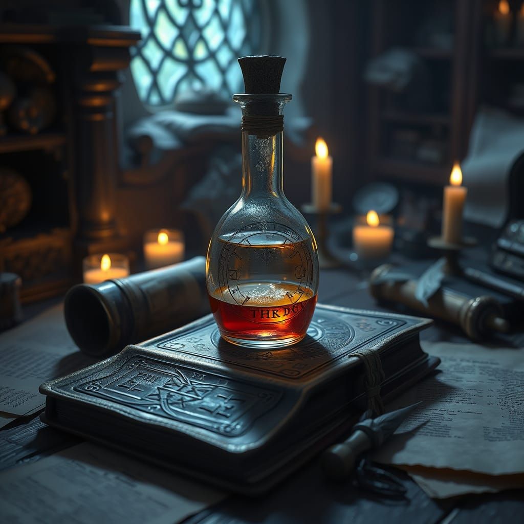 Ethereal Potion in a Mysterious Chamber
