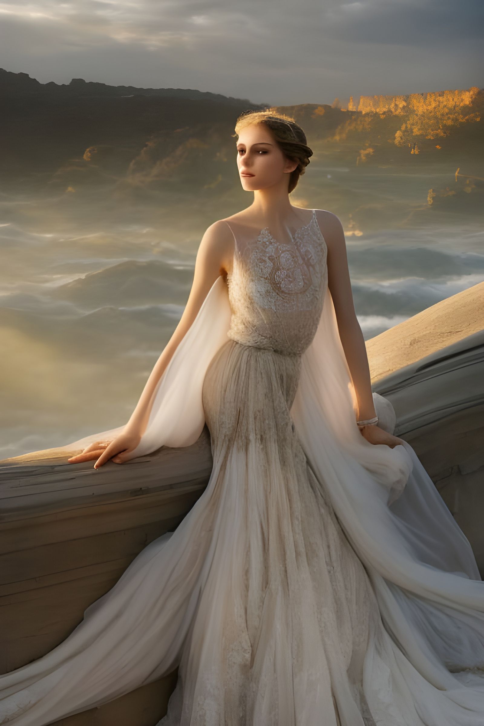 Renaissance Beauty in Dreamy Sunset Light