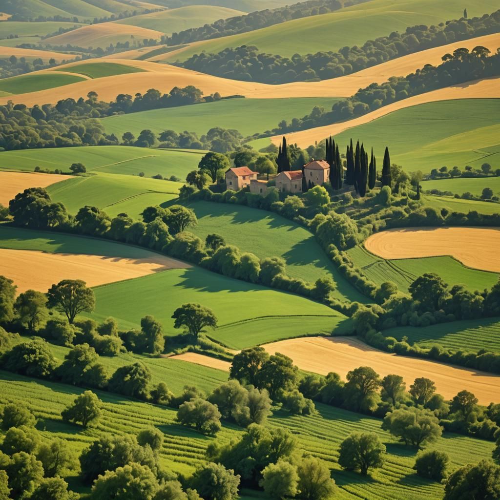Verdant Hills and Emerald Fields, Fantasy Landscape