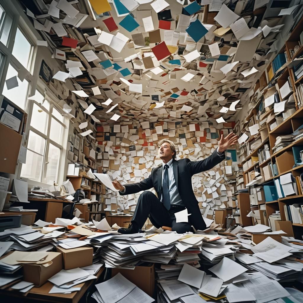 Surreal Office: Man's Dream of Freedom