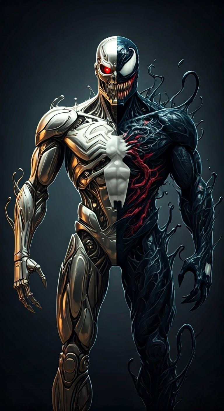 Terminator Venom Symbiote Fusion in Biomechanical Horror Sty...