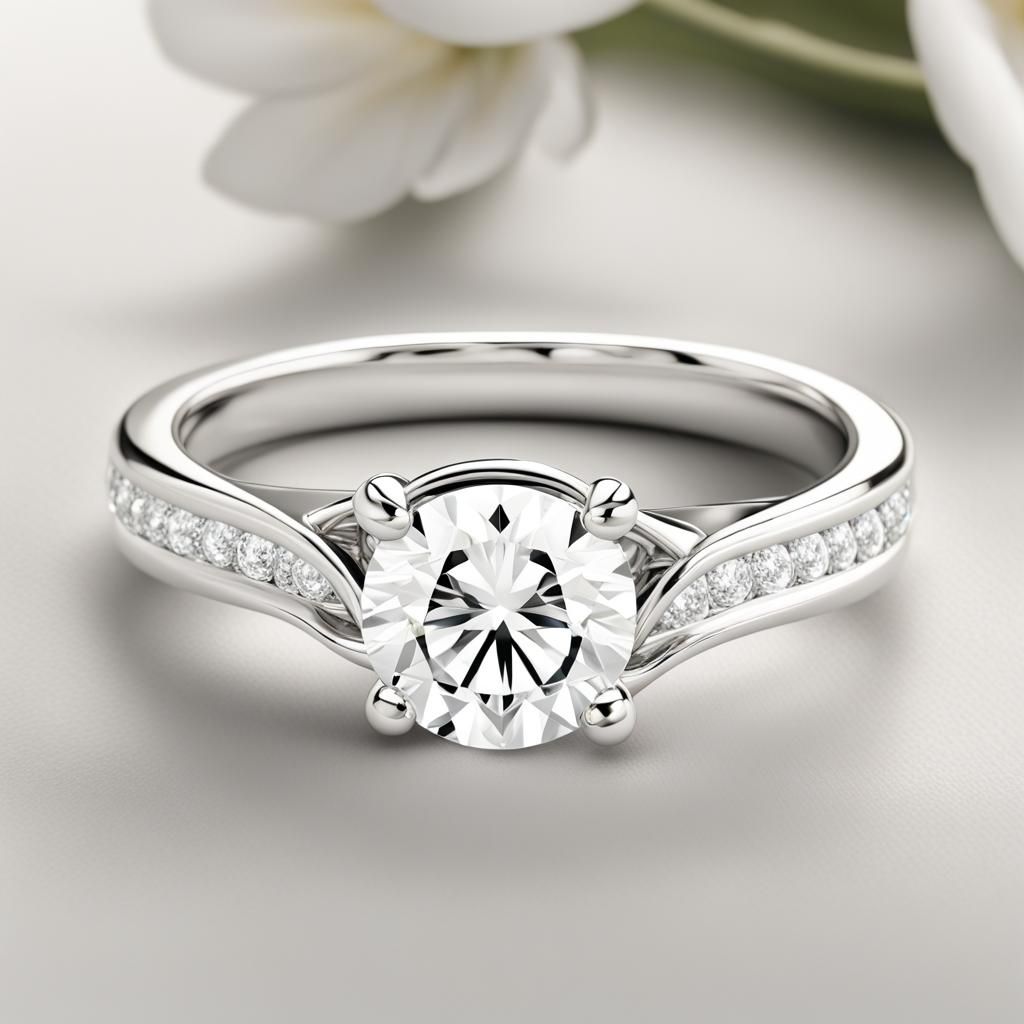 Elegant Engagement Ring with Cursive Inscription