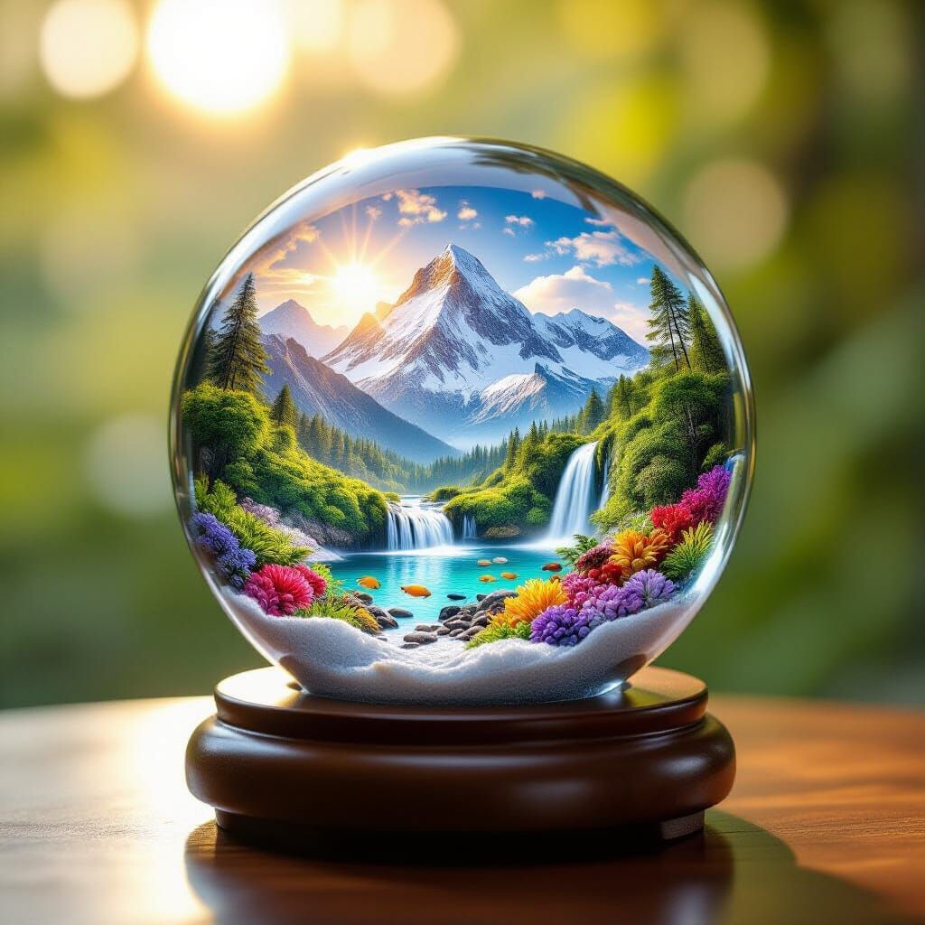 Glass Orb Showcases Miniature Natural Wonders
