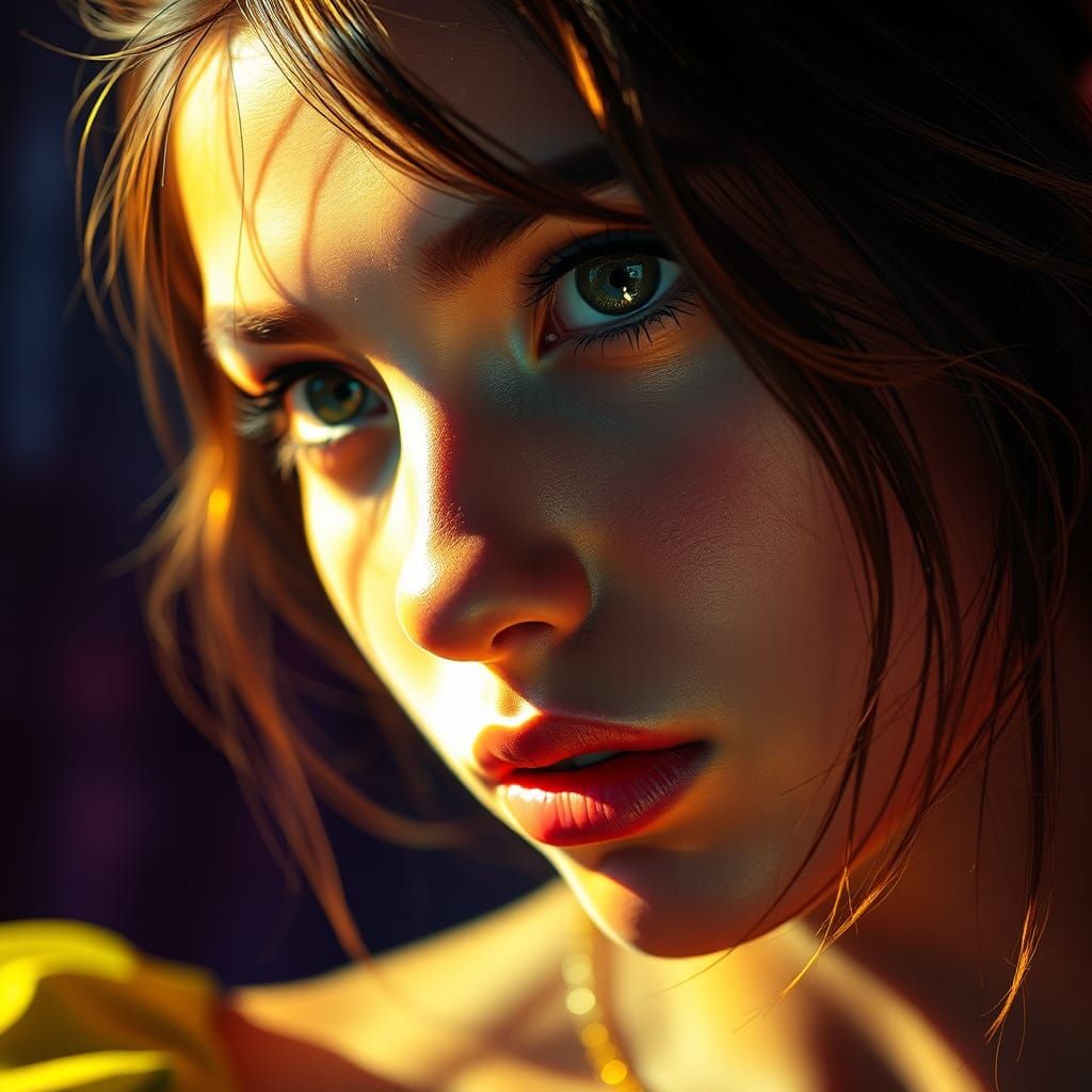 Mysterious Portrait in Hyperrealistic Concept Art Style