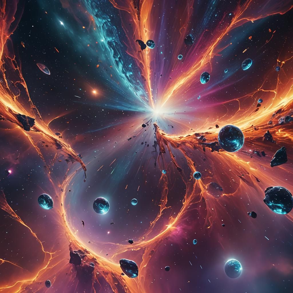 Cosmic Surrealism: Tears Warping Space and Time