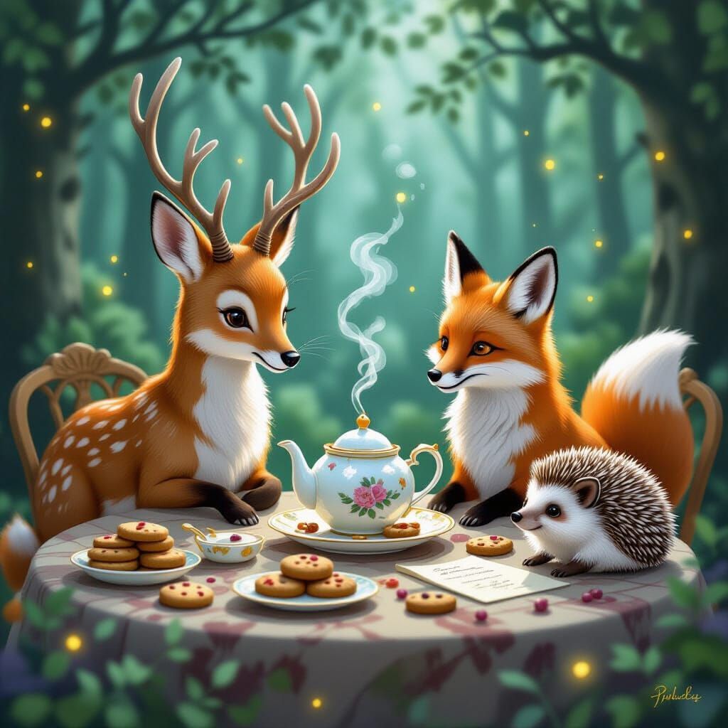 Woodland Animals Host Elegant Secret Tea Party
