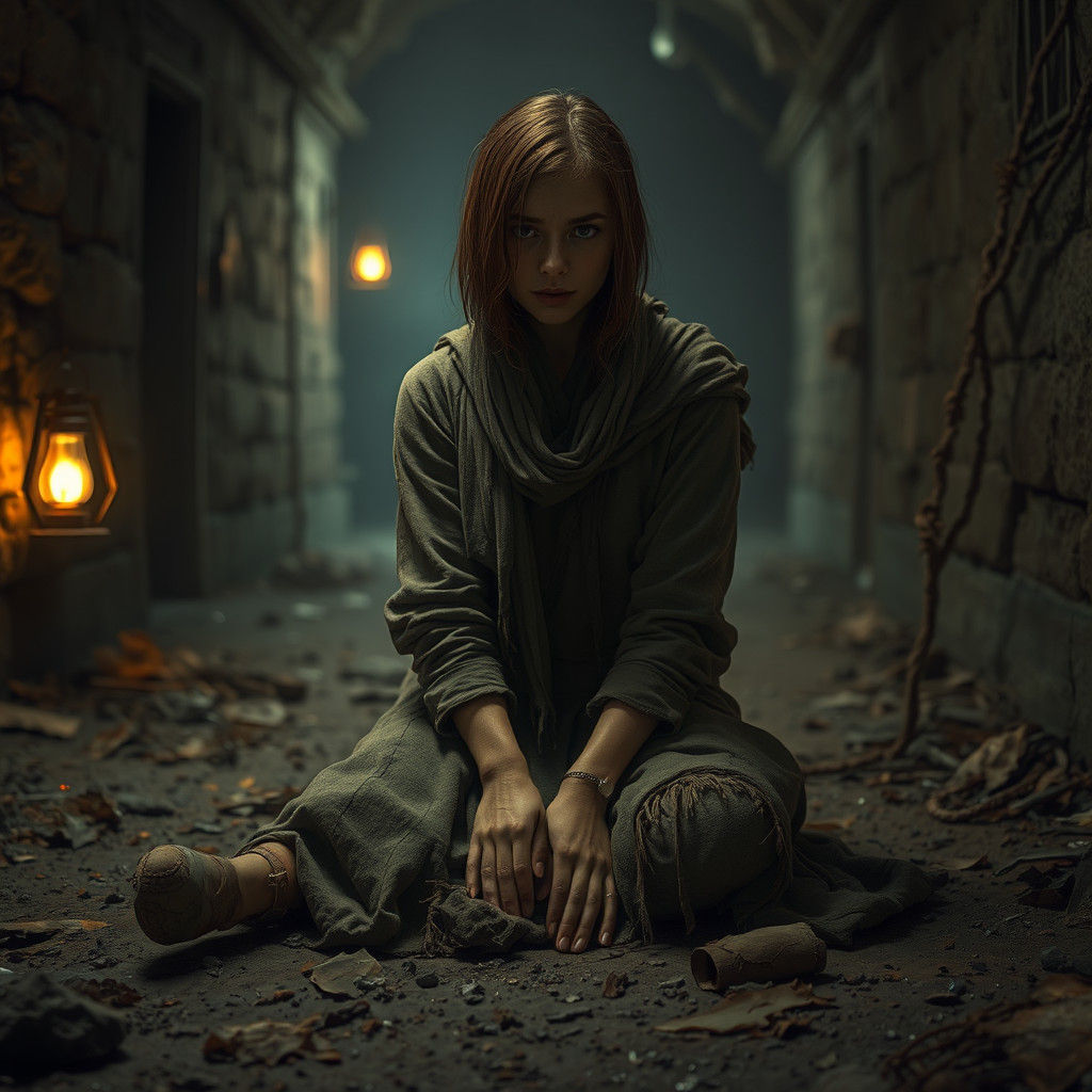 Sorrowful Portrait in Post-Apocalyptic Landscape