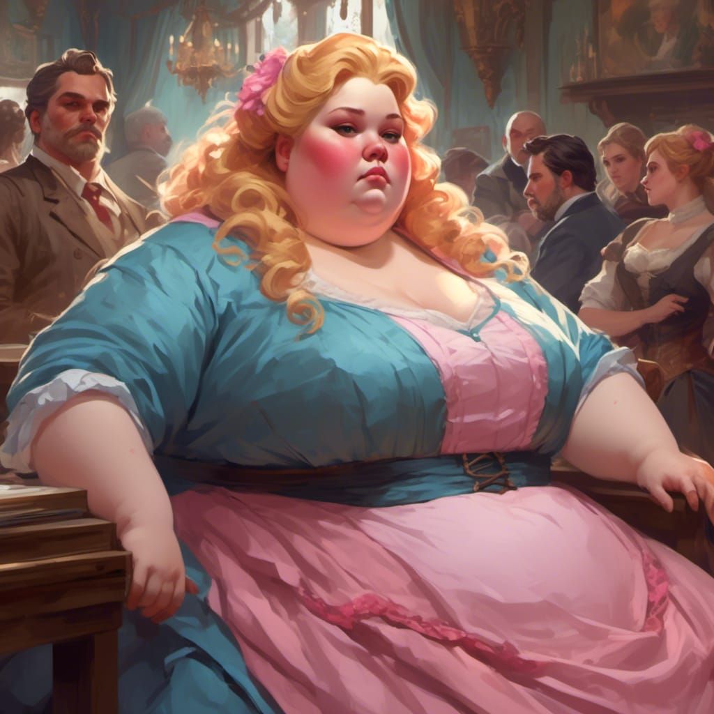 Victorian Portrait of a Curvy Woman in Art Nouveau Style