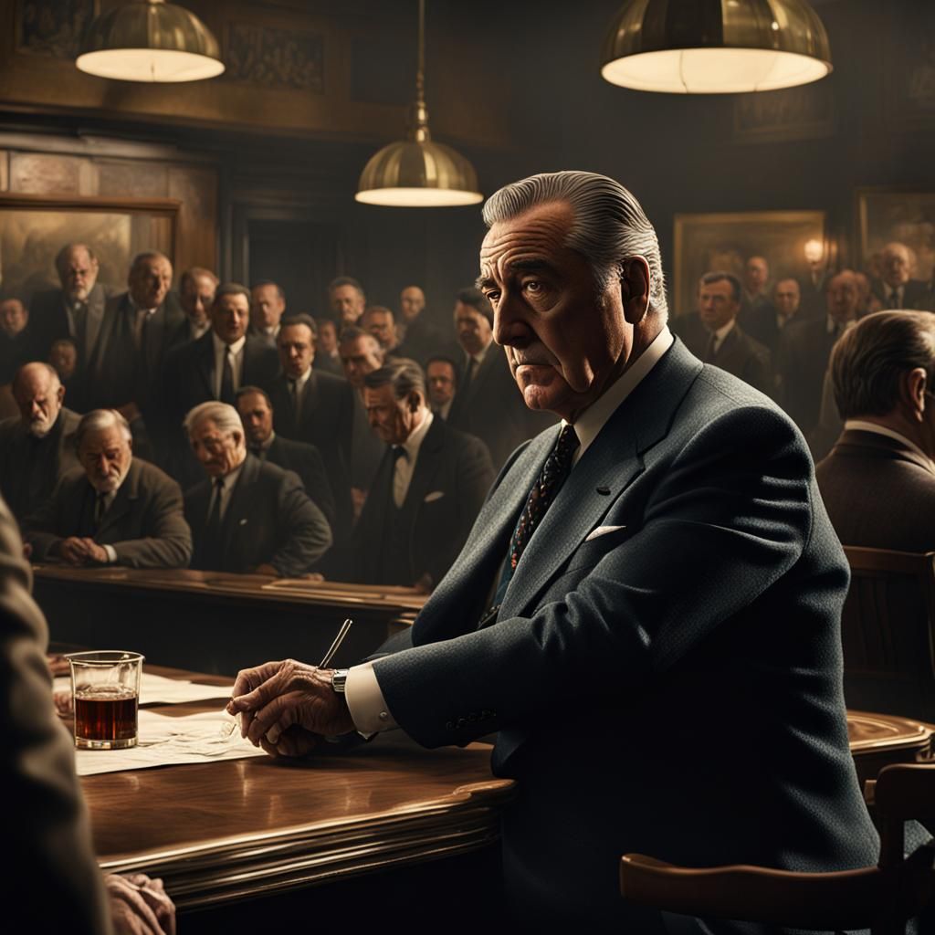 Robert de Nero, playing the part of Frank Sheeran in The Iri...