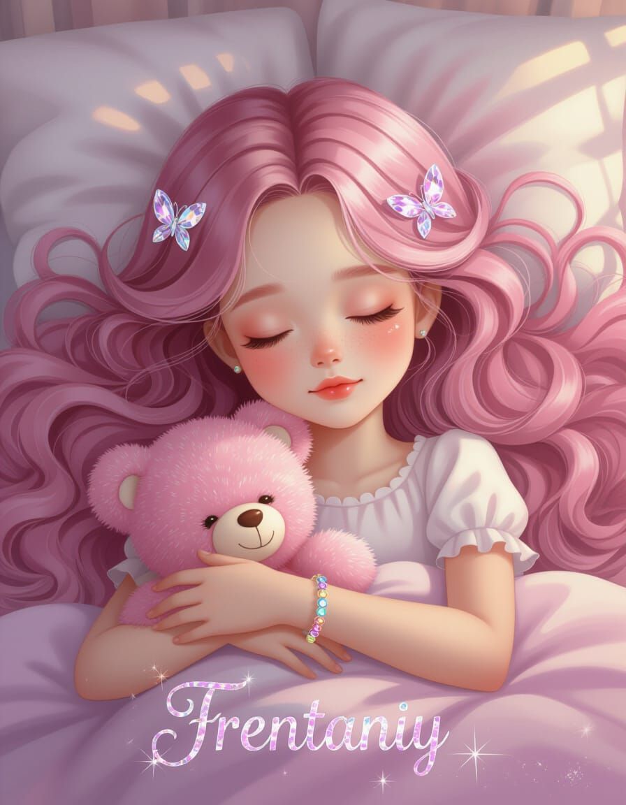 Dreamy Hyperrealistic Artwork of a Girl Sleeping Peacefully
