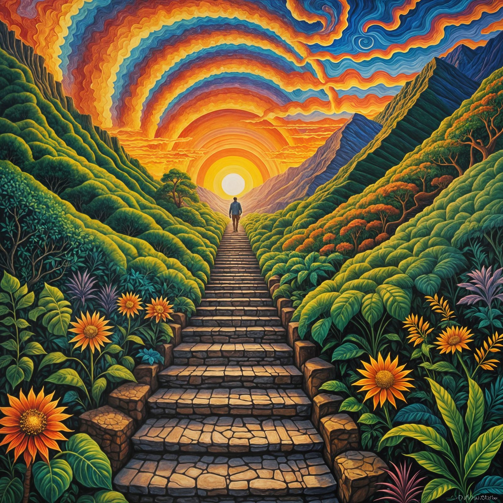 Man's Path to Enlightenment: A Visionary Painting