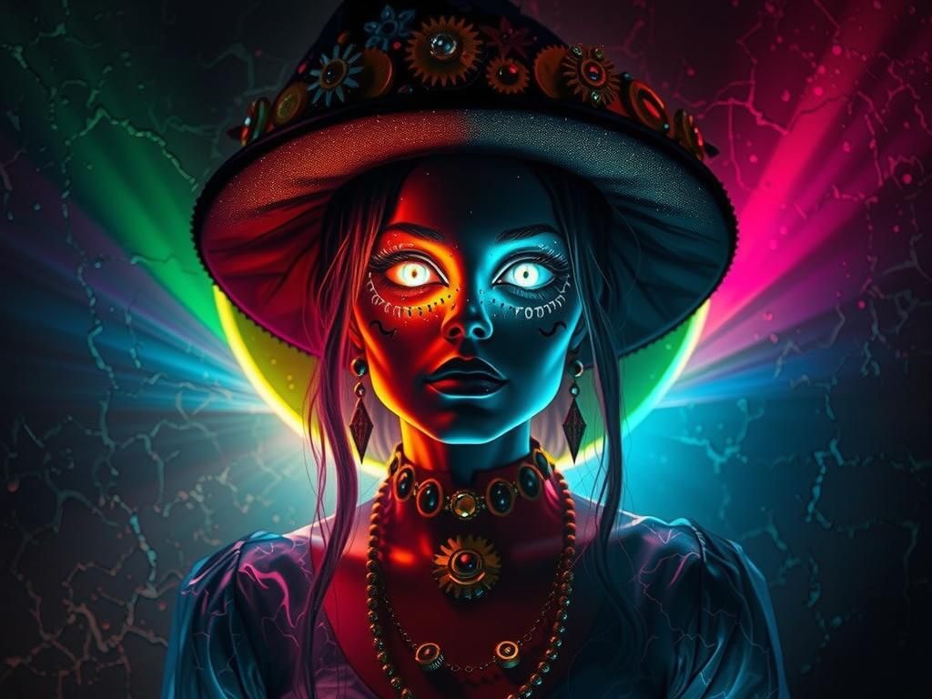 Mystical Voodoo Witch Doctor Portrait in Gothic Style