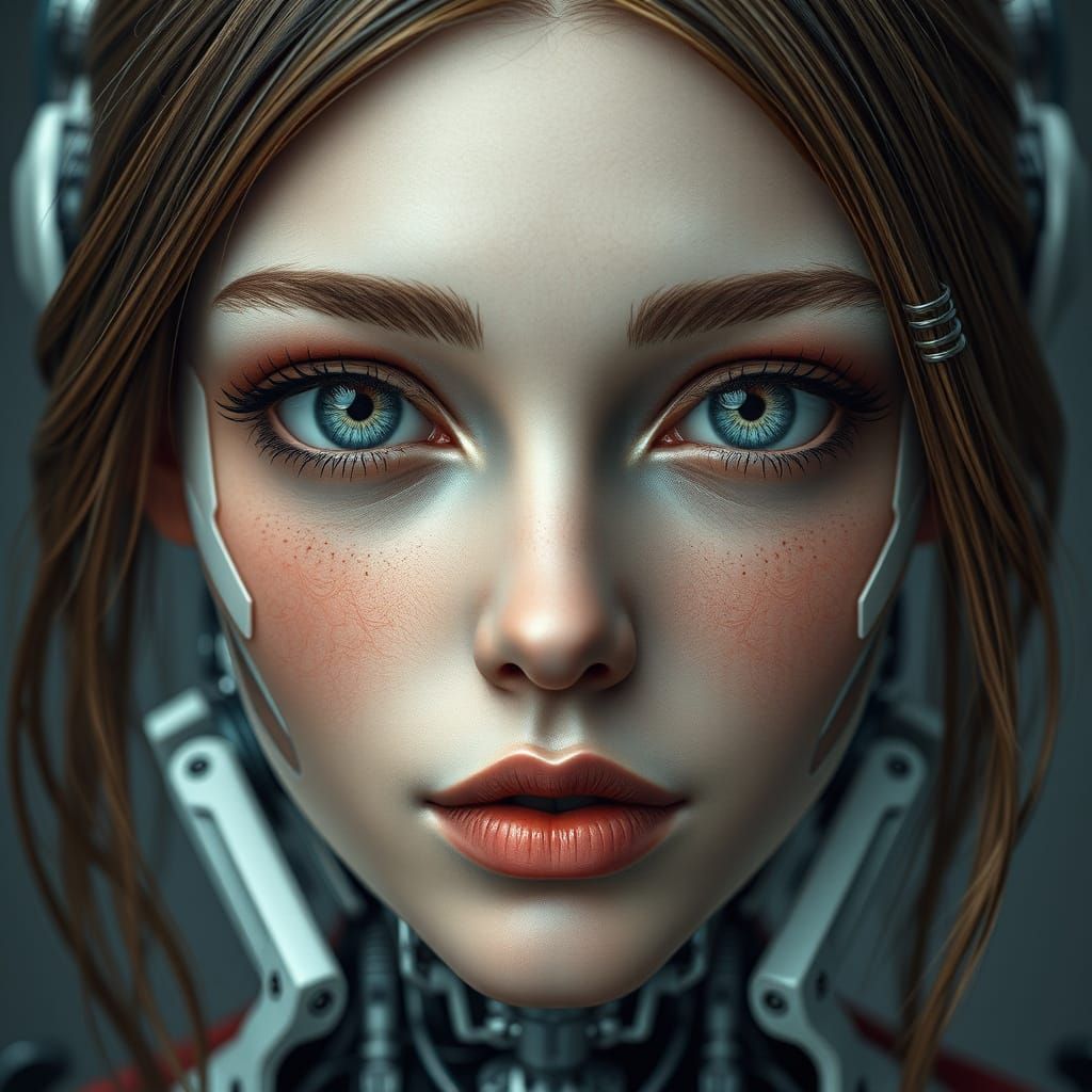 Cyberpunk Goddess with Mechanical Heart