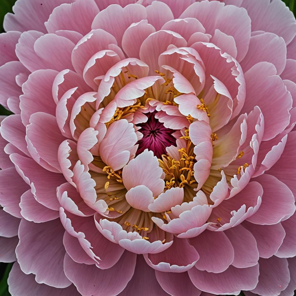 Surreal Pink Peony with Facial Stamen