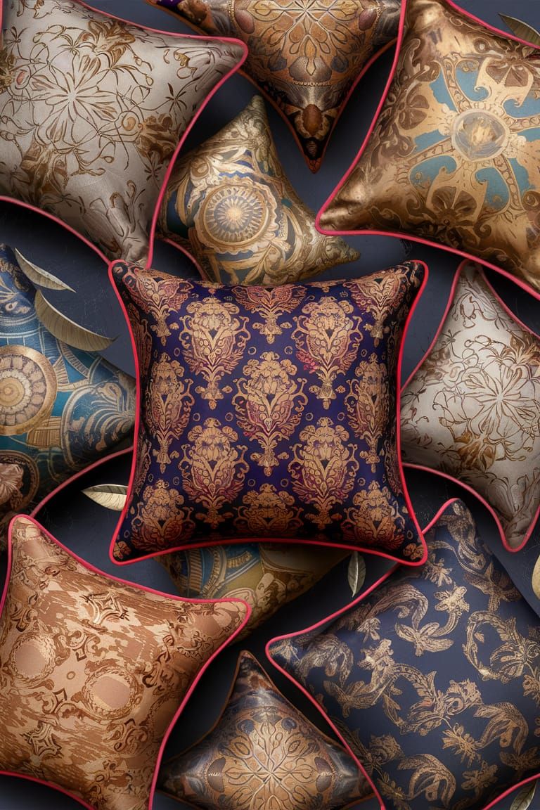 Luxurious Pillows with Intricate Etsy-Inspired Designs