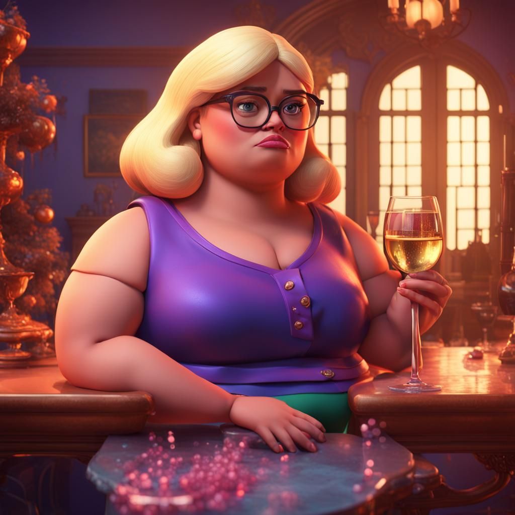 Sad Woman's Longing: 3D Digital Art