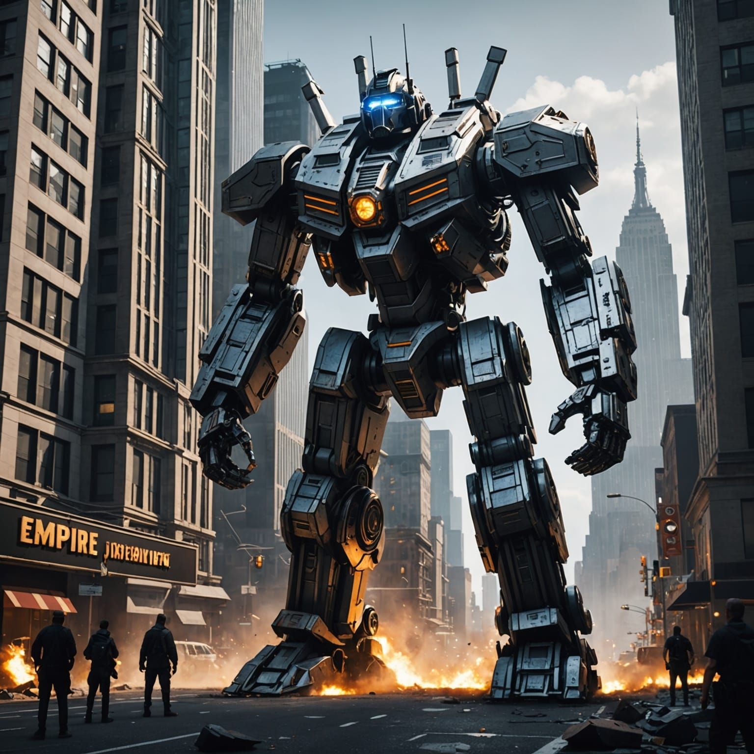 Empire State Building Attacked: Sci-Fi Cinematic Render