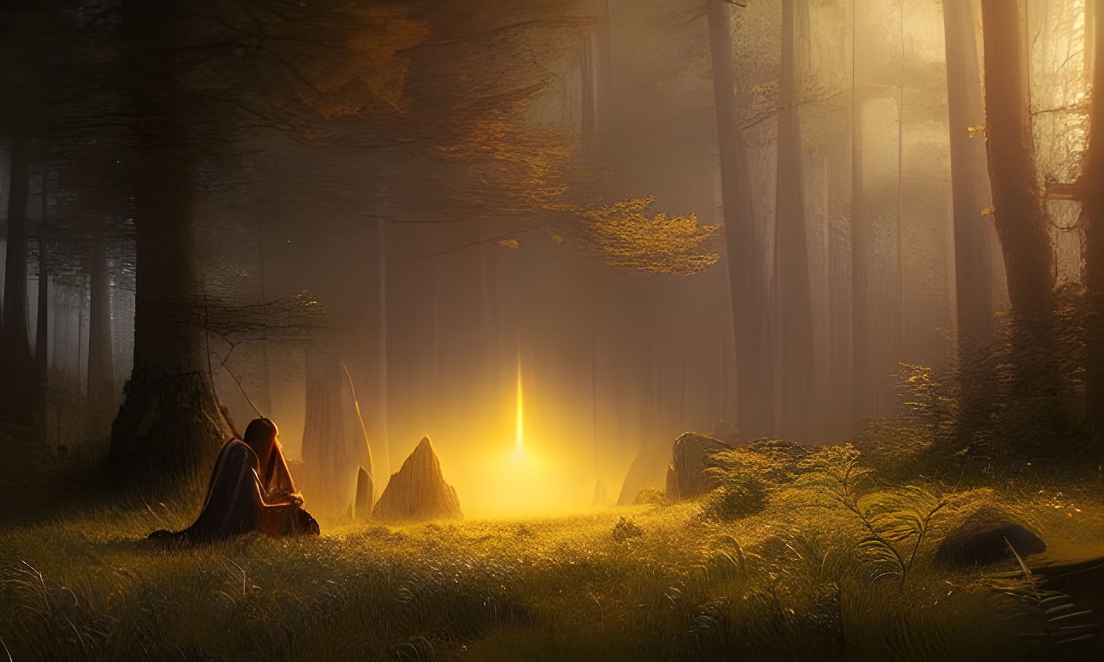 Shaman's Prayer: Mystic Landscape in Realistic Style