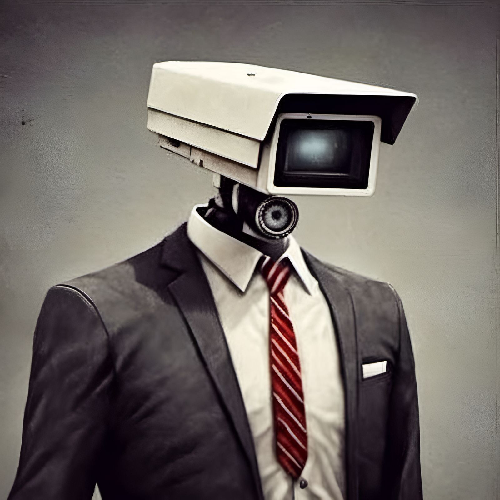 CCTV Head Tuxedo Figure in Halloween Style