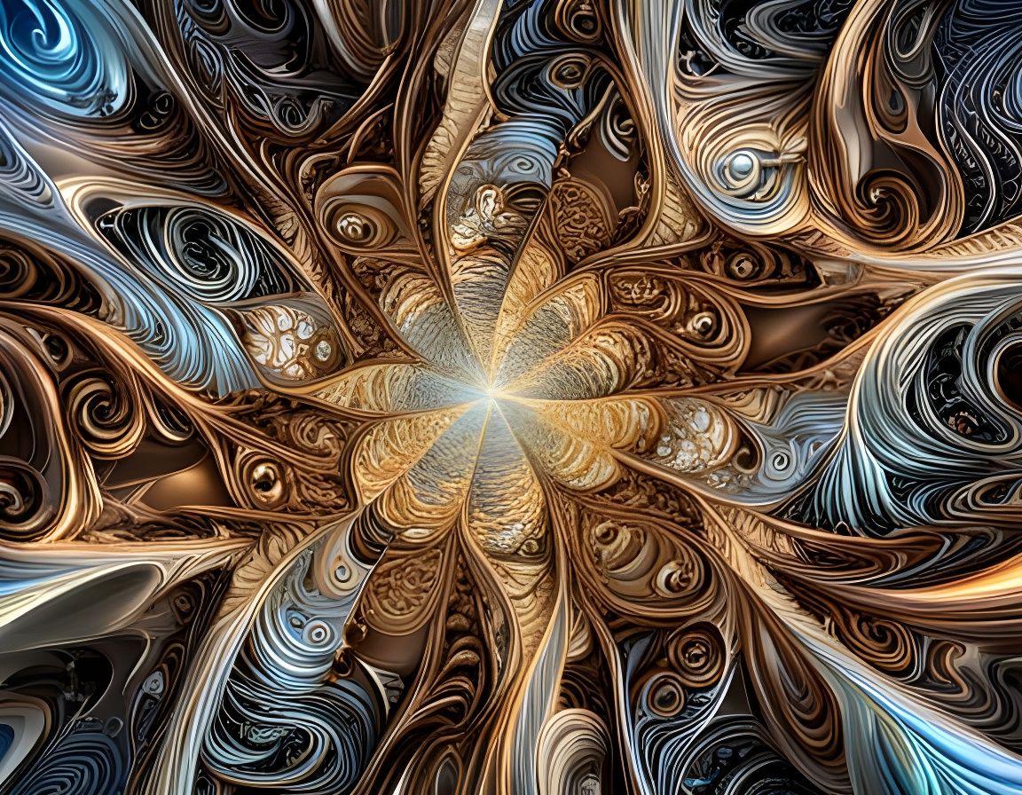 Galactic Collision in Abstract Fractal Style