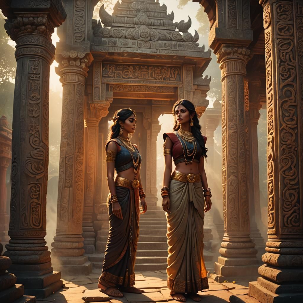 Kali in Ancient Hindu Temple: Digital Matte Painting