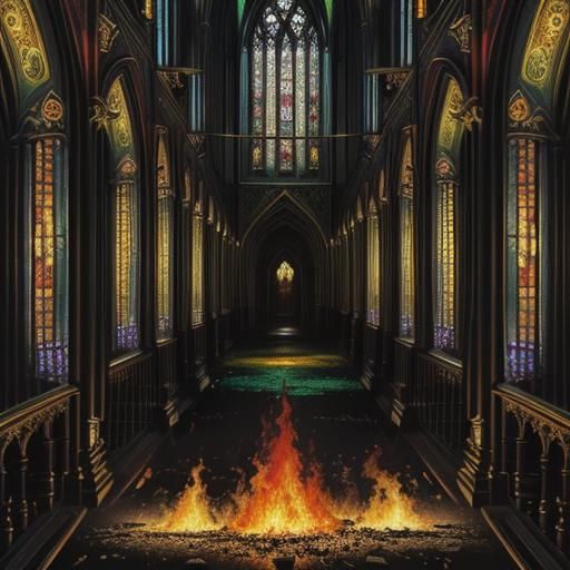 Great Fire of London: Gothic Cathedral in Flames