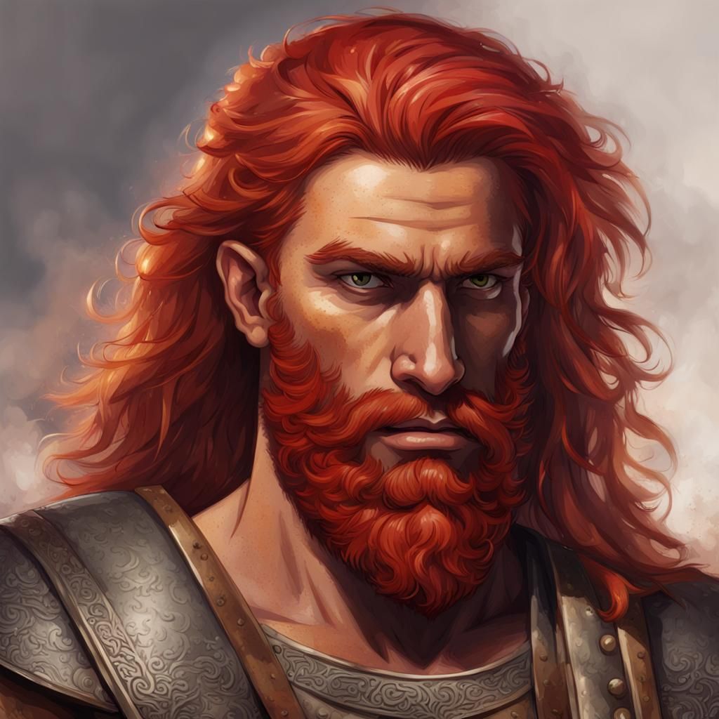 Arabian Warrior with Red Hair and Beard