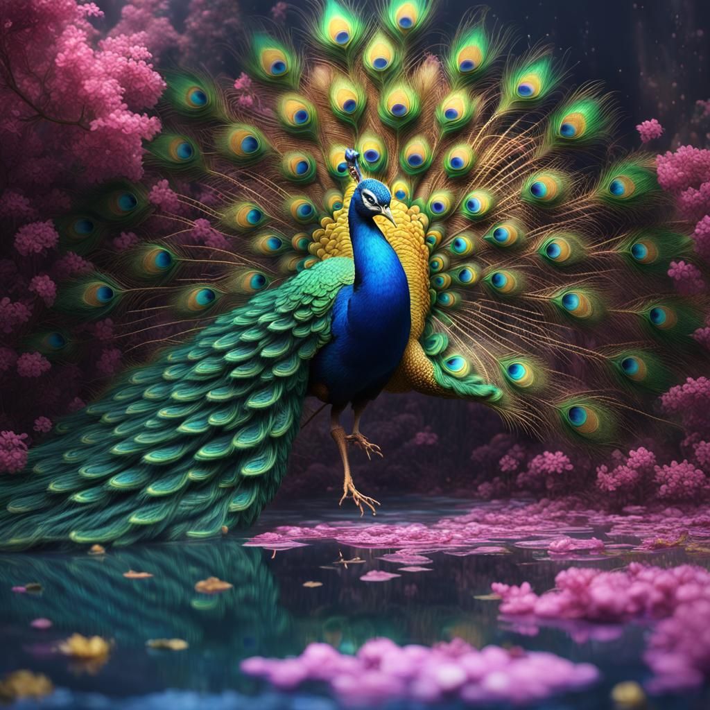 Iridescent Peacock Fantasy Concept Art