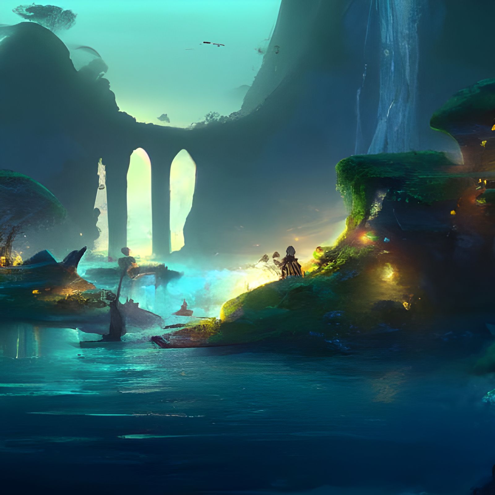 Epic River Landscape at Dusk: Cinematic Digital Painting
