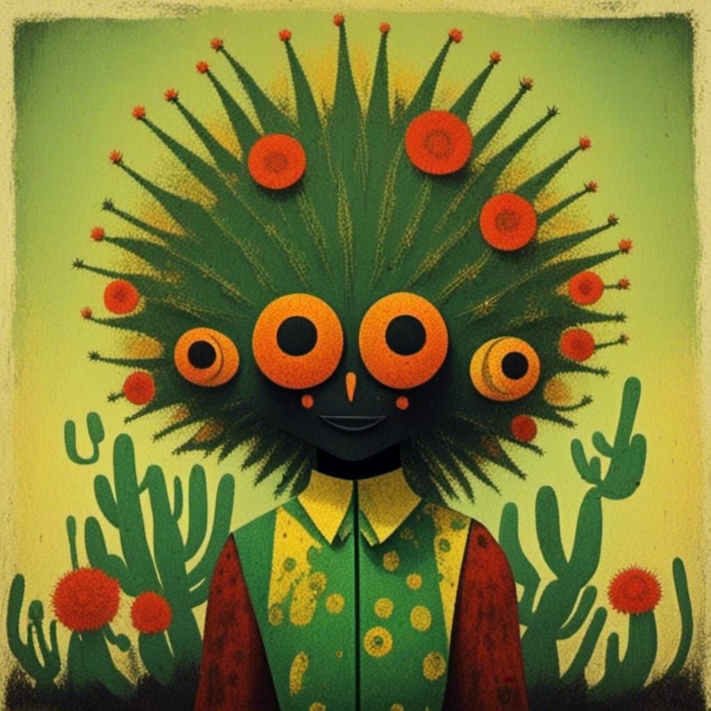 Cactus People in Warlock Pop Art Style
