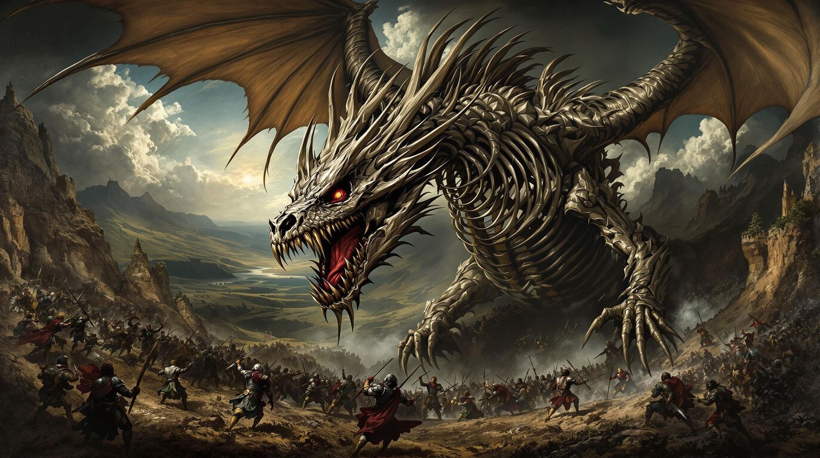 Baroque Bone Dragon Emerges in Valley