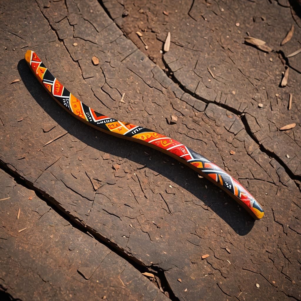Aboriginal Boomerang in Professional Photography Style