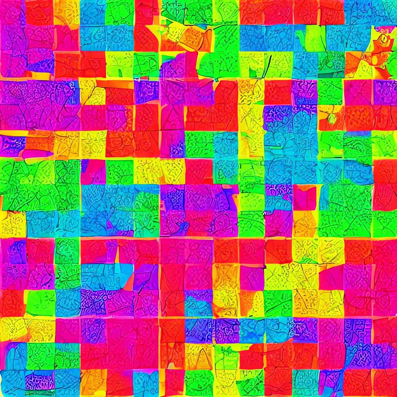 Glitch Photomontage with Tessellating Patterns