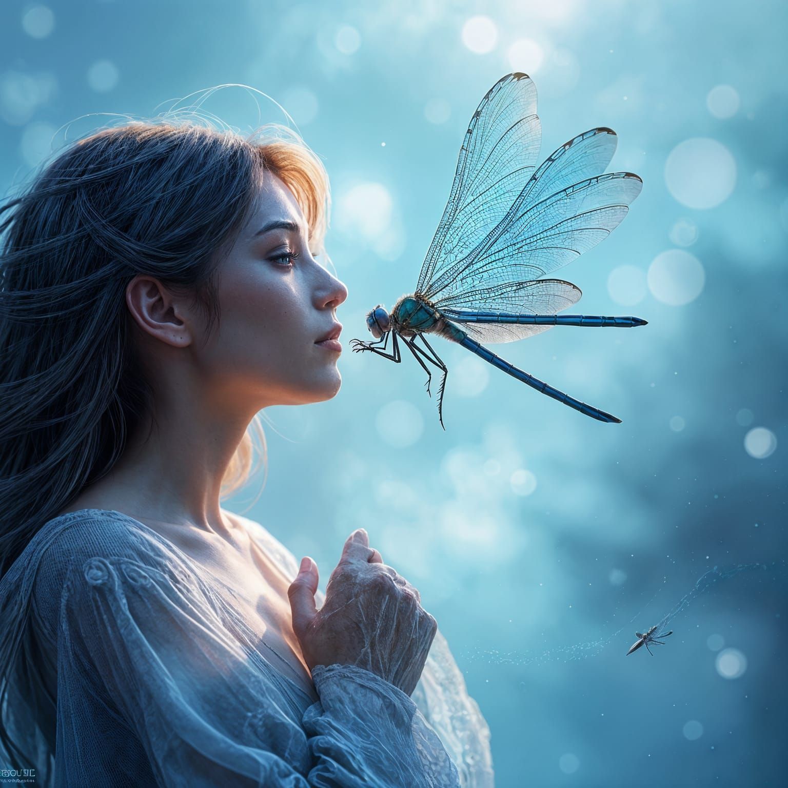 Dragonfly Enchantment in Vibrant Silvery Blue