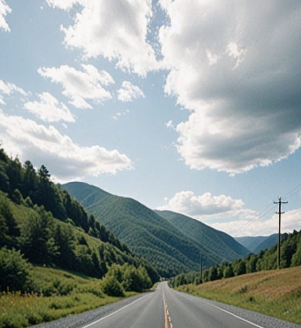 Mountainous Landscape in Close-Up Portrait Style